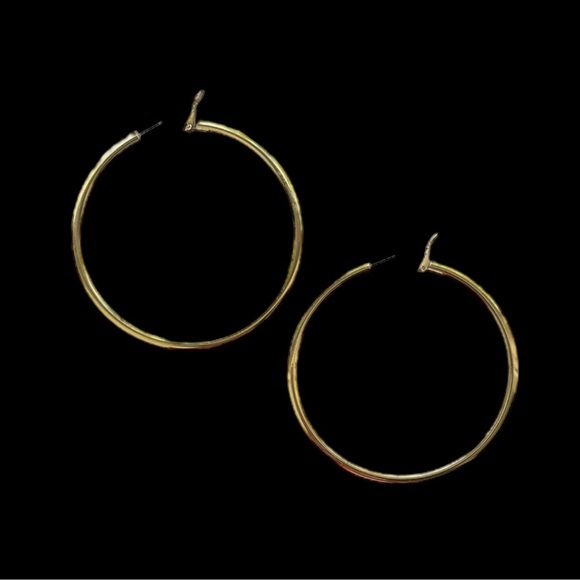 BeBe Gold Large Hoop Earrings - Picture 6 of 7
